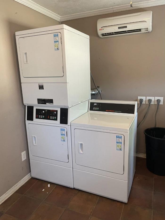 Commercial dryers in the laundry room